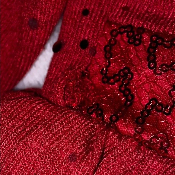 Girls red Christmas dress 4/5 sequins holiday - Picture 5 of 7